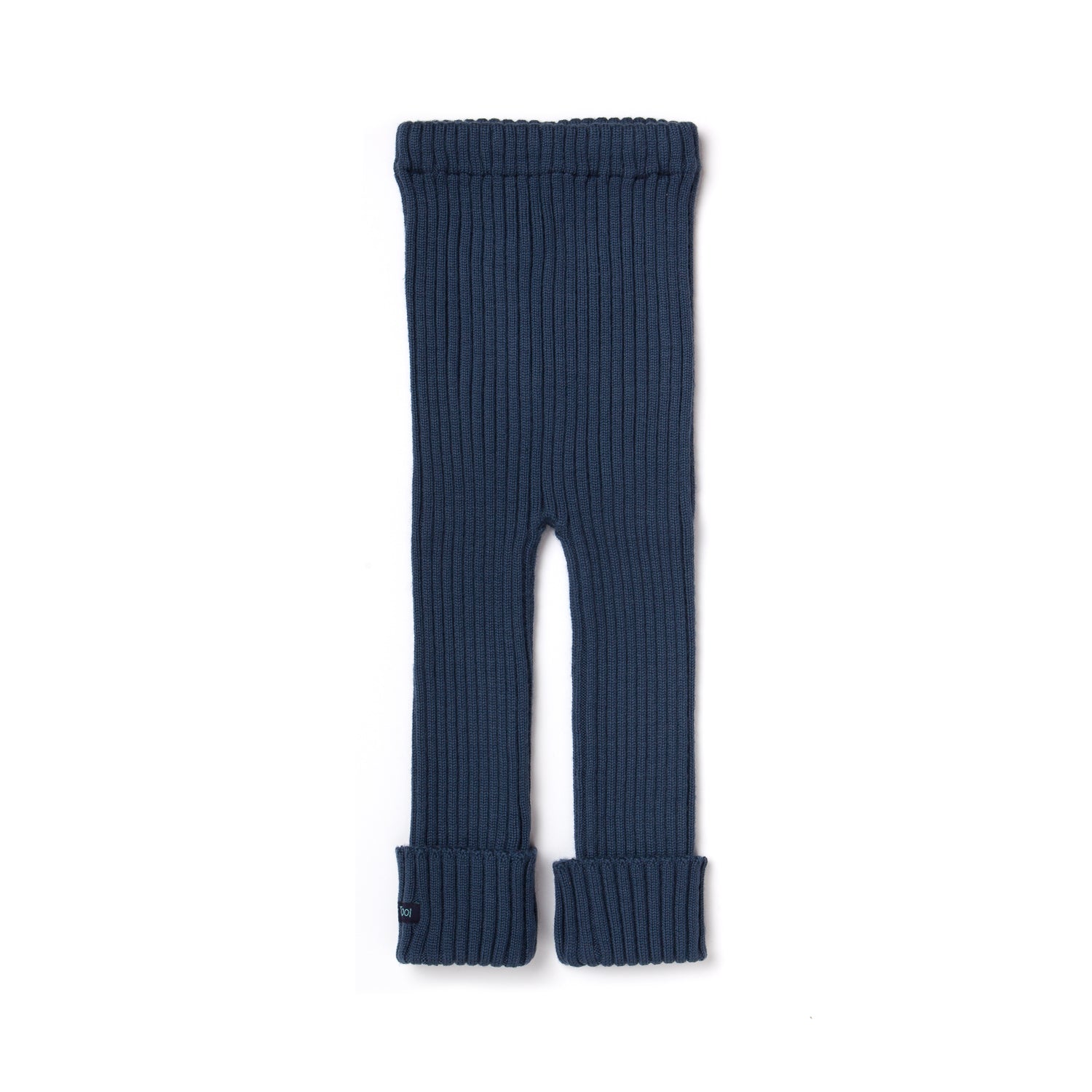 Navy Blue Knitted Leggings Plain Ankle-Length Leggings LS31