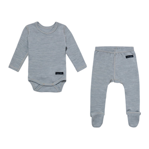 Natural Thermal Underwear Set for Kids * Unisex Merino Baby Base Layer 160  Black